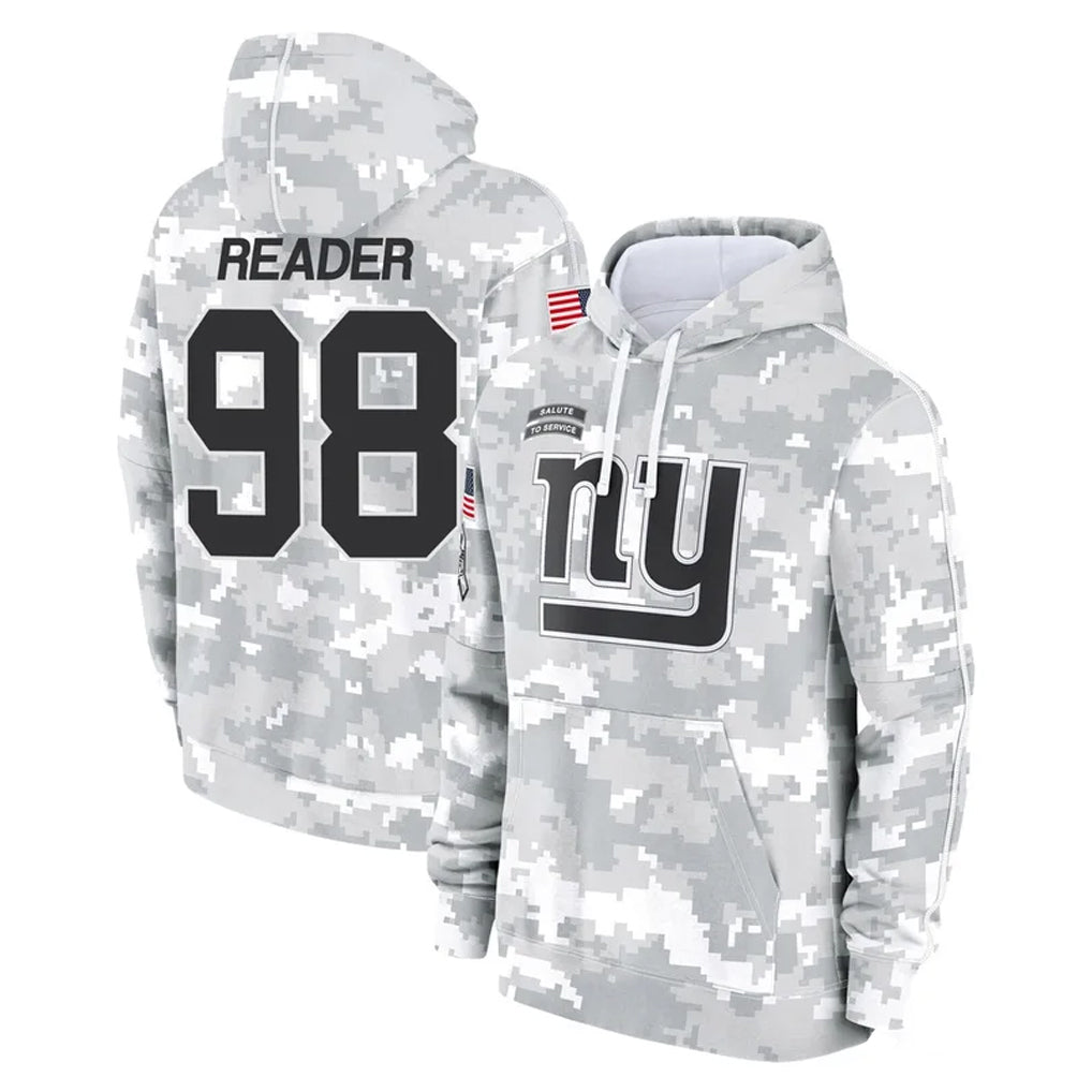 Odoa NY.Giants #98 DJ Reader Player Arctic Camo Salute to Service Pullover Hoodies Limited Game Stitched Jerseys