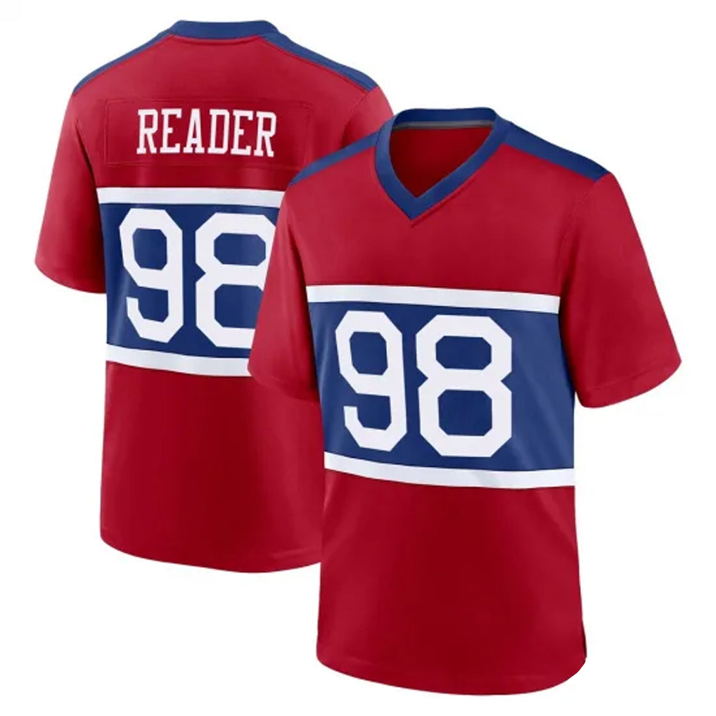Odoa NY.Giants #98 DJ Reader Player Red Century Home Game Stitched Jerseys