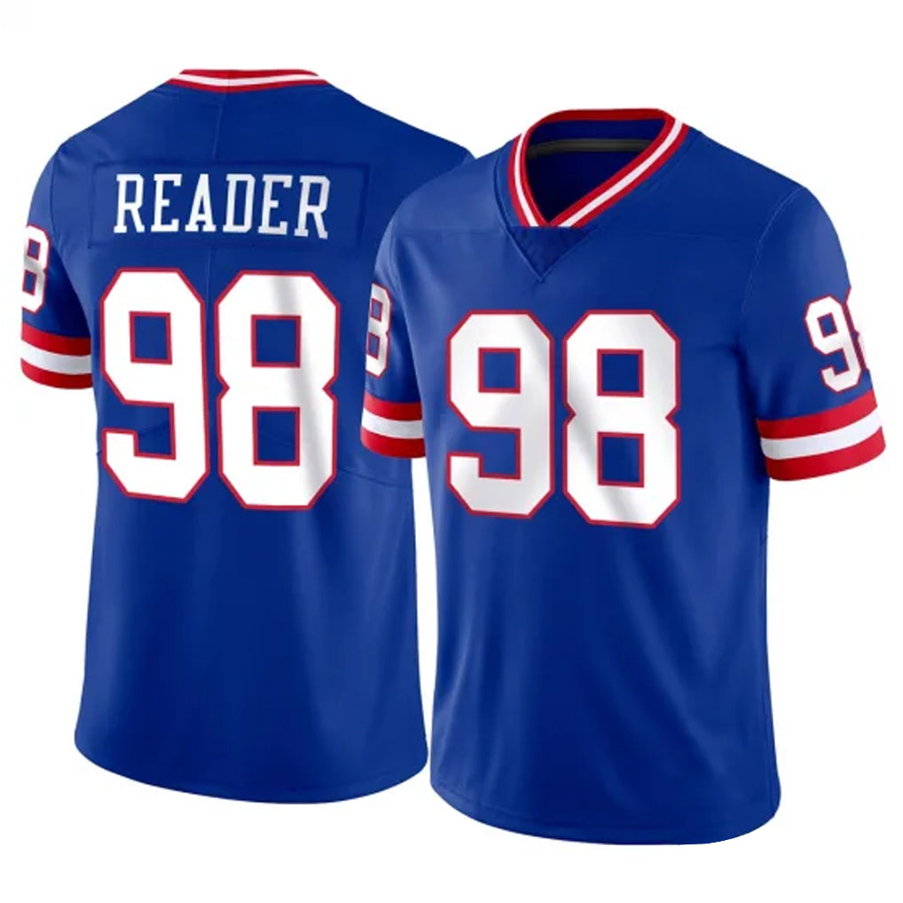Odoa NY.Giants #98 DJ Reader Player Royal Classic Vapor Home Game Stitched Jerseys