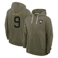 Odoa NY.Giants #9 Lsaiah Likely Player Olive Salute to Service Pullover Hoodies Limited Stitched Jerseys