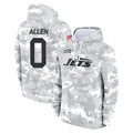 Odoa NY.Jets #0 Braelon Allen Player Arctic Camo Salute to Service Pullover Hoodies Limited Game Stitched Jerseys