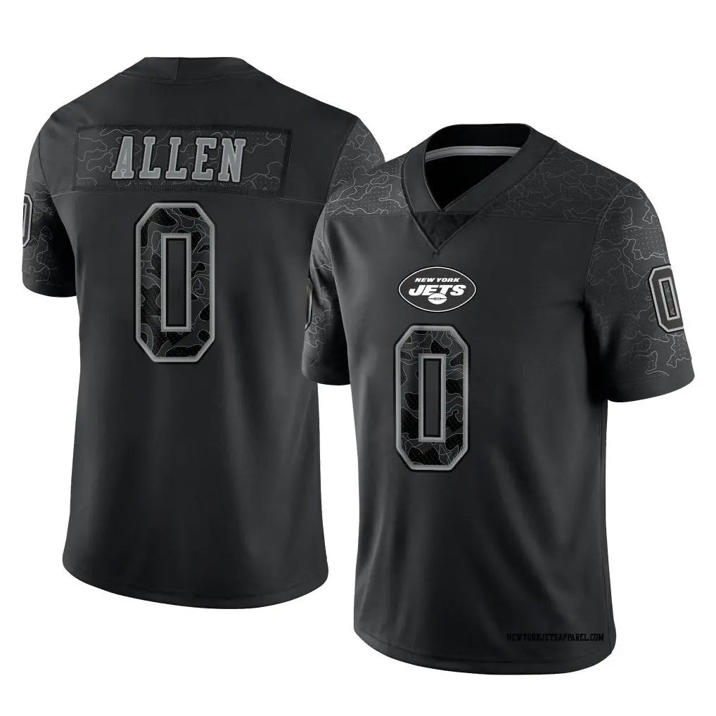 Odoa NY.Jets #0 Braelon Allen Player Black REFLECTIVE Limited Stitched Jerseys