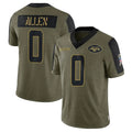 Odoa NY.Jets #0 Braelon Allen Player Olive Salute To Service Limited Game Stitched Jerseys