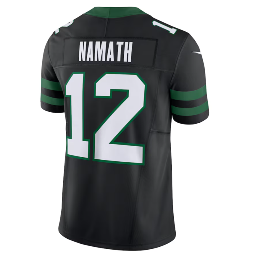 Odoa NY.Jets #12 Joe Namath Legacy Black Vapor F.U.S.E. Limited Jersey Stitched American Stitched Jersey