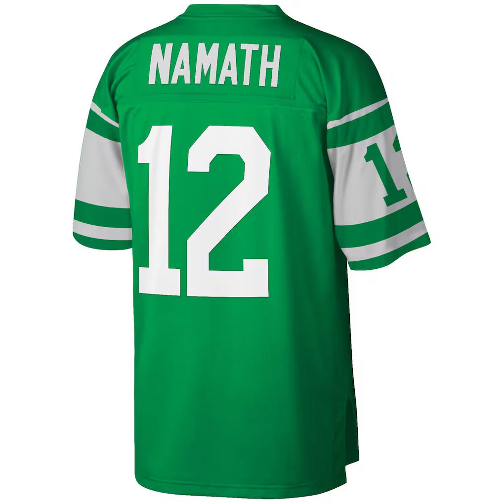 Odoa NY.Jets #12 Joe Namath Mitchell & Ness Kelly Green Legacy Replica Stitched Puhic Jersey