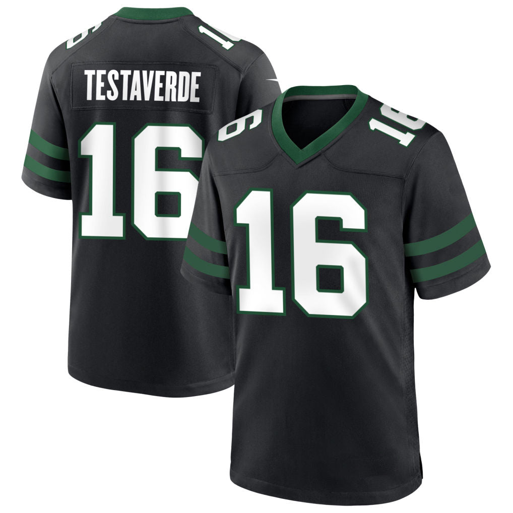 Odoa NY.Jets #16 Vinny Testaverde Player Black Home Game Stitched Jerseys