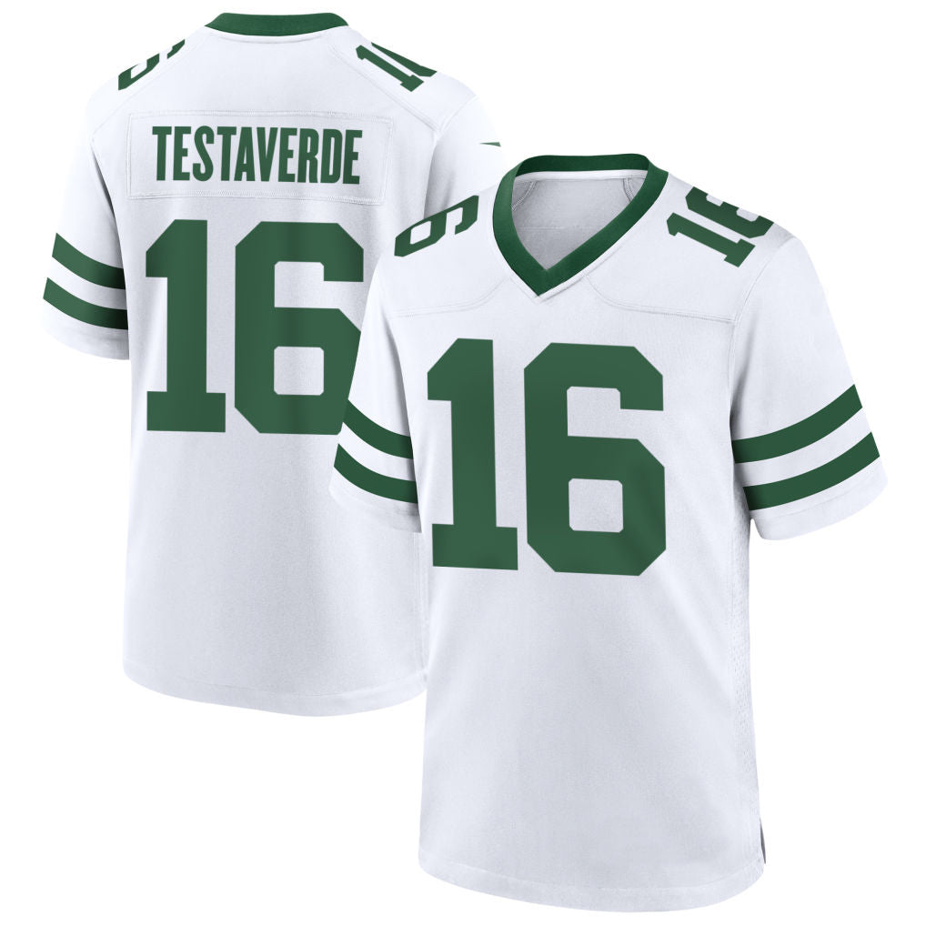 Odoa NY.Jets #16 Vinny Testaverde Player White Home Game Stitched Jerseys