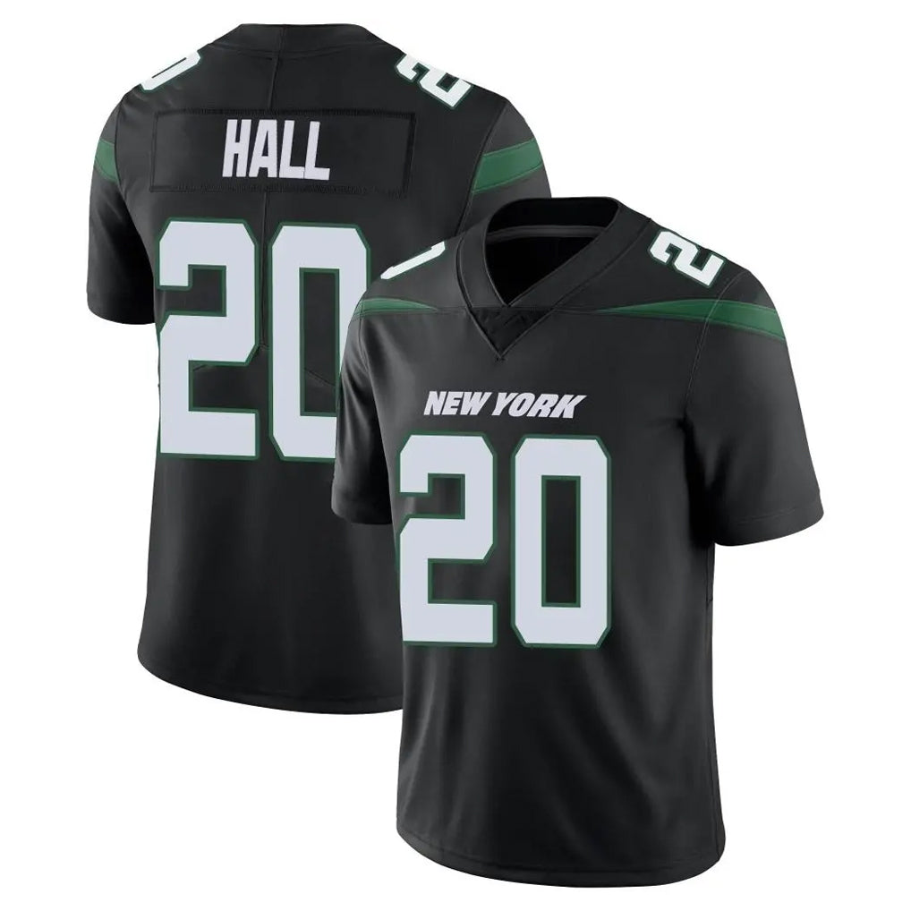 Odoa NY.Jets #20 Breece Hall Player Stealth Black Limited Vapor Home Game Stitched Jerseys
