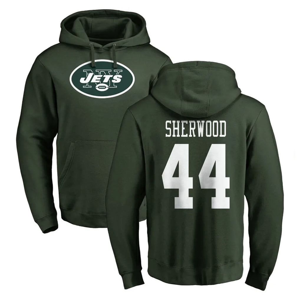 Odoa NY.Jets #44 Jamien Sherwood Player Green LOGO Pullover Hoodies Limited Game Stitched Jerseys