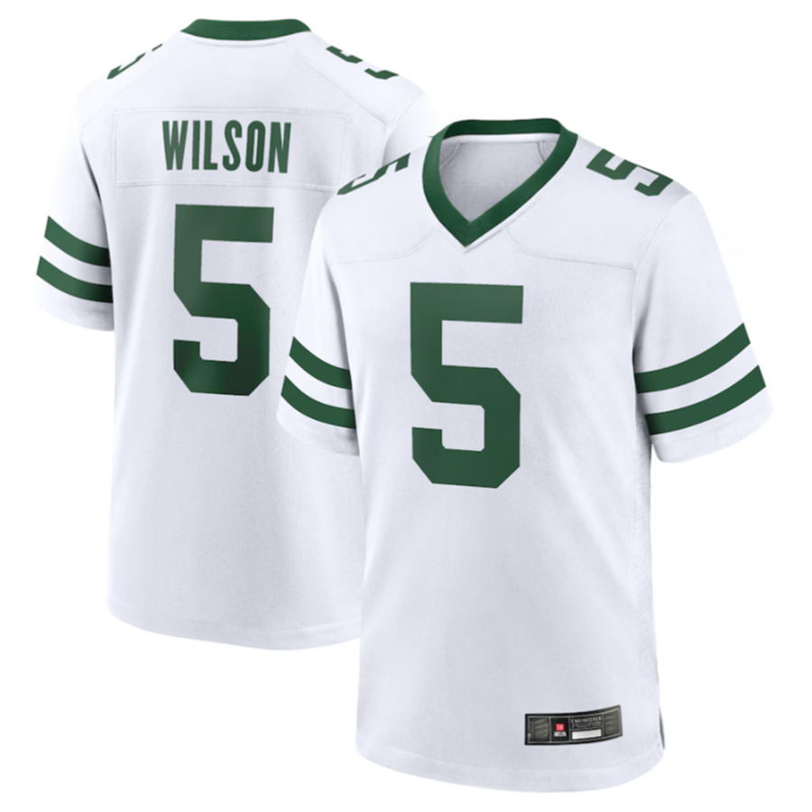 Odoa NY.Jets #5 Garrett Wilson Legacy White Game Jersey Stitched American Stitched Jersey