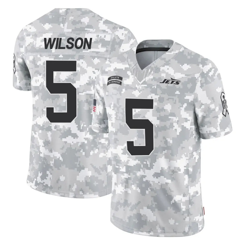 Odoa NY.Jets #5 Garrett Wilson Player Arctic Camo Salute to Service Limited Game Stitched Jerseys