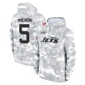 Odoa NY.Jets #5 Garrett Wilson Player Arctic Camo Salute to Service Pullover Hoodies Limited Game Stitched Jerseys