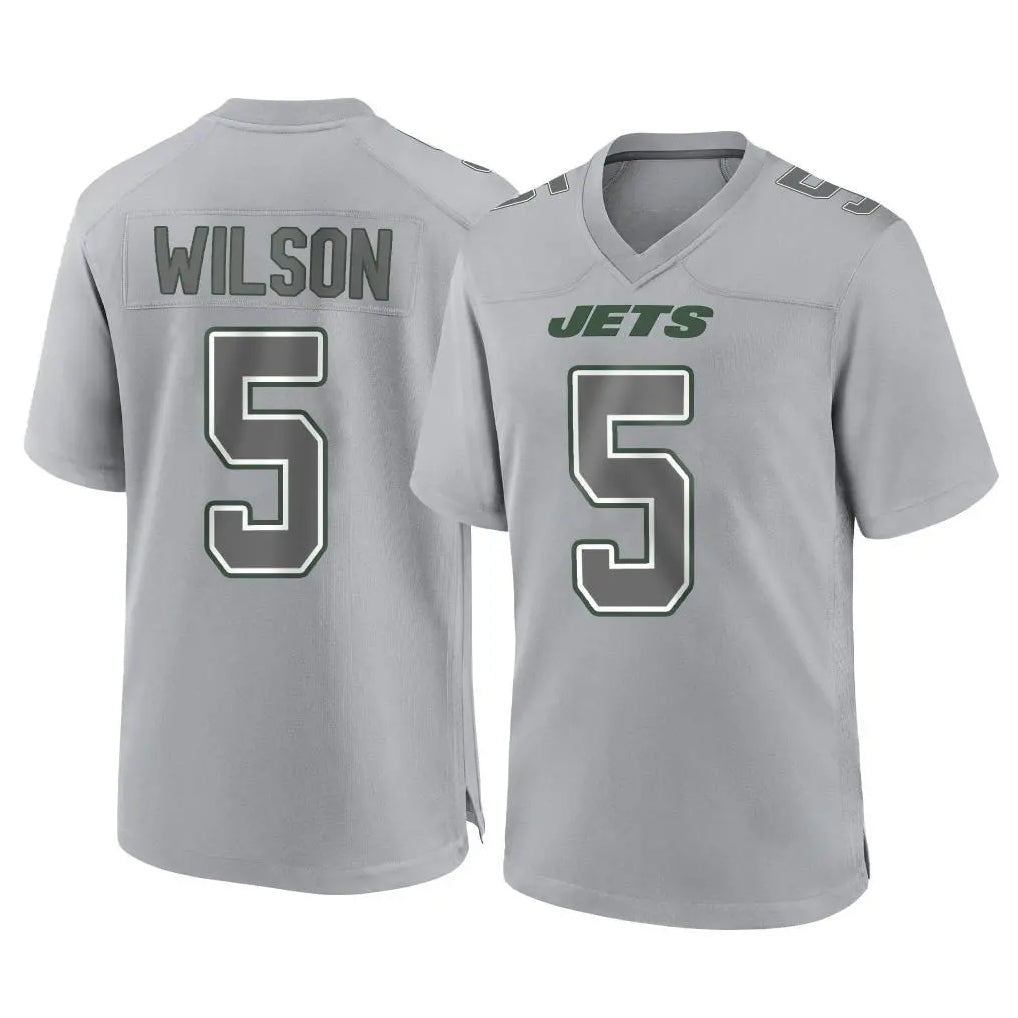Odoa NY.Jets #5 Garrett Wilson Player Gray Limited Atmosphere Fashion Home Game Stitched Jerseys