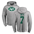 Odoa NY.Jets #7 Geno Smith Player Gray LOGO Pullover Hoodies Limited Game Stitched Jerseys