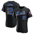 Odoa NY.Mets #12 Francisco Lindor Player Black Replica Home Limited Elite Stitched Jerseys