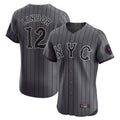 Odoa NY.Mets #12 Francisco Lindor Player Gray City Connect Limited Elite Home Stitched Jerseys