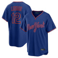 Odoa NY.Mets #12 Francisco Lindor Player Royal T-shirt Home Game Stitched Jerseys