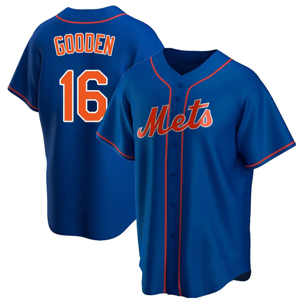 Odoa NY.Mets #16 Dwight Gooden Player Royal Home Game Stitched Jerseys