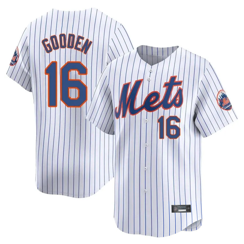 Odoa NY.Mets #16 Dwight Gooden Player White Home Limited Stitched Jerseys