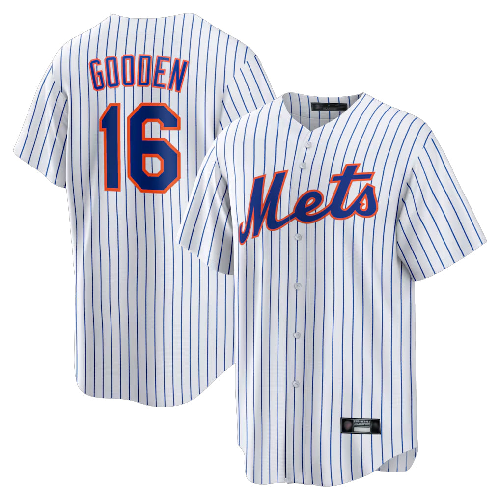 Odoa NY.Mets #16 Dwight Gooden Player White Home Replica Stitched Jerseys