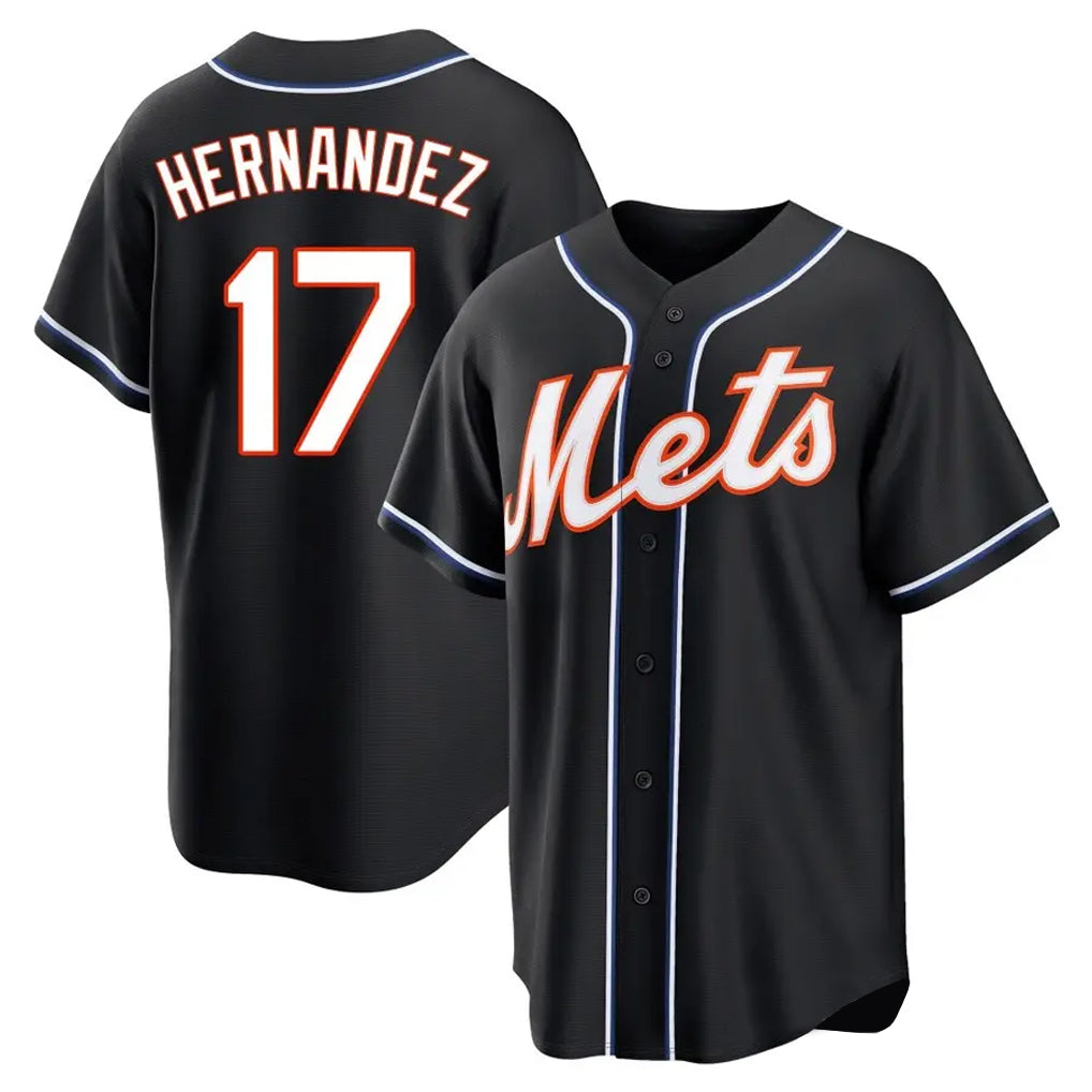 Odoa NY.Mets #17 Keith Hernandez Player Black Fashion Out Game Stitched Jerseys