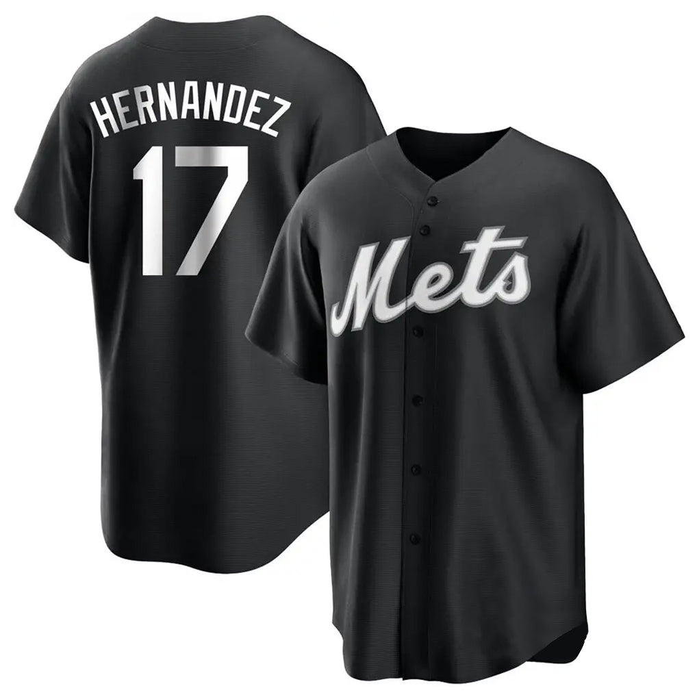 Odoa NY.Mets #17 Keith Hernandez Player Black Home Game Stitched Jerseys