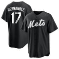 Odoa NY.Mets #17 Keith Hernandez Player Black Home Game Stitched Jerseys