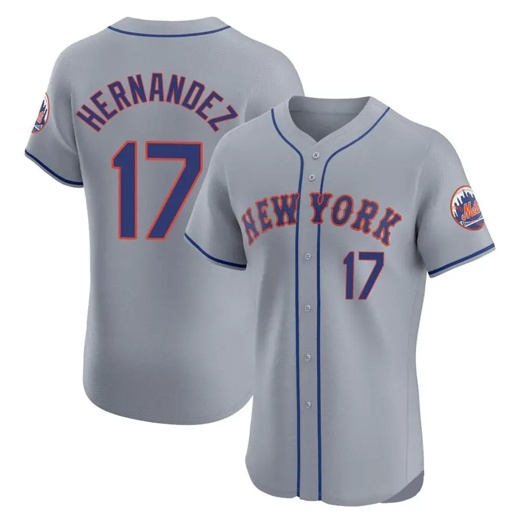 Odoa NY.Mets #17 Keith Hernandez Player Gray Road Limited Elite Home Stitched Jerseys