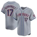 Odoa NY.Mets #17 Keith Hernandez Player Gray Road Limited Home Stitched Jerseys