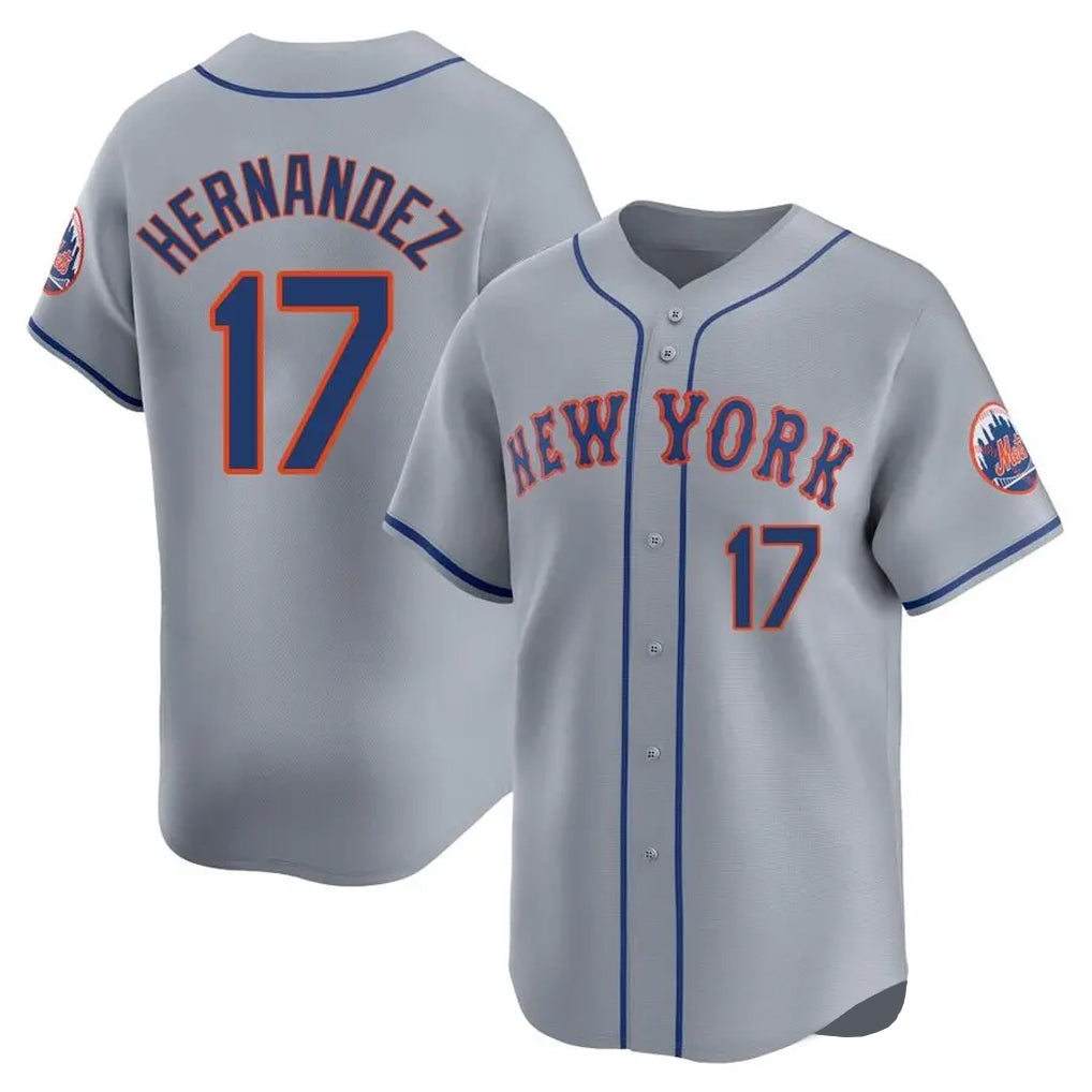 Odoa NY.Mets #17 Keith Hernandez Player Gray Road Limited Home Stitched Jerseys