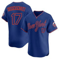 Odoa NY.Mets #17 Keith Hernandez Player Royal T-shirt Home Limited Elite Stitched Jerseys