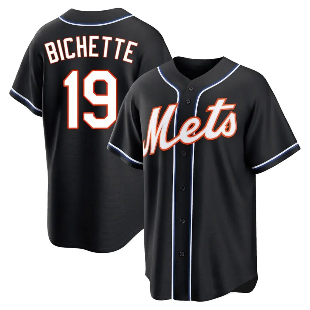 Odoa NY.Mets #19 Bo Bichette Player Black Fashion Out Game Stitched Jerseys