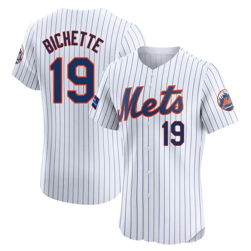 Odoa NY.Mets #19 Bo Bichette Player White Home Limited Elite Stitched Jerseys