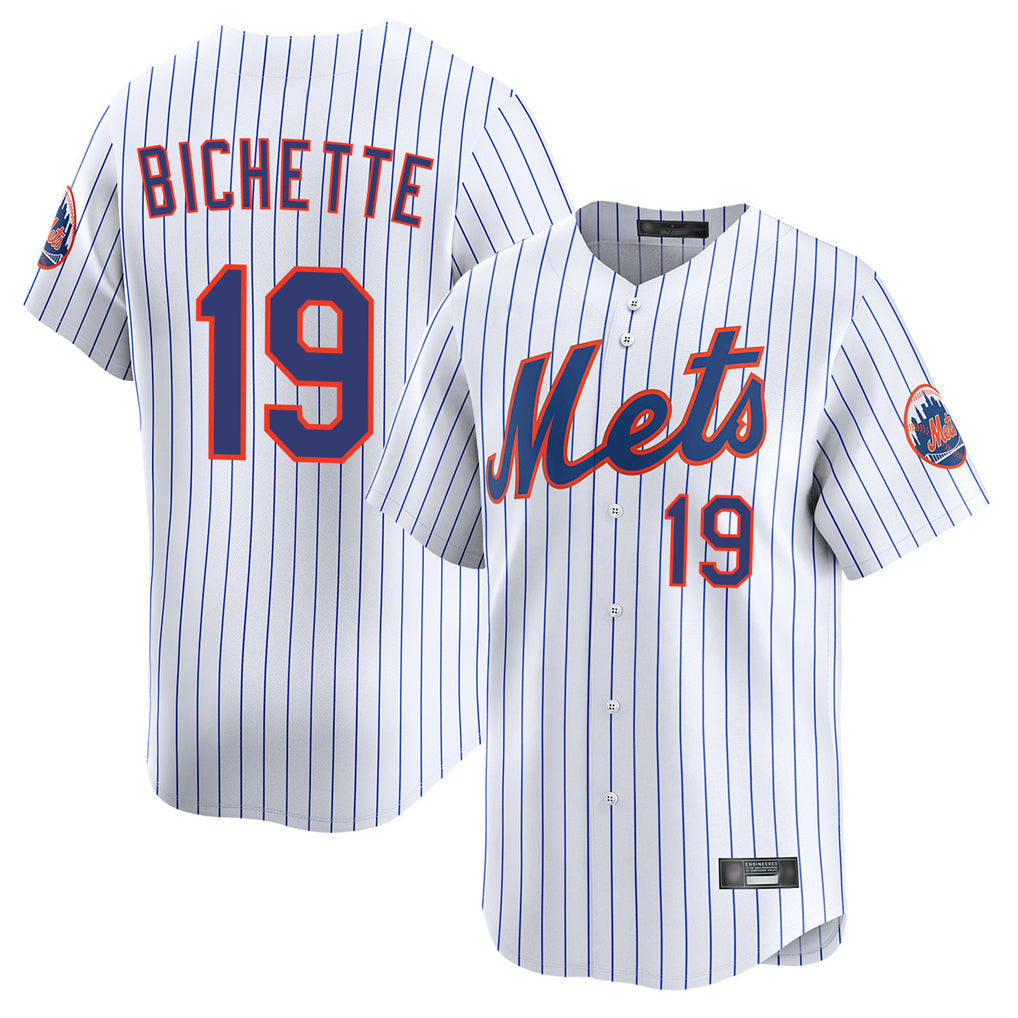 Odoa NY.Mets #19 Bo Bichette Player White Home Limited Stitched Jerseys