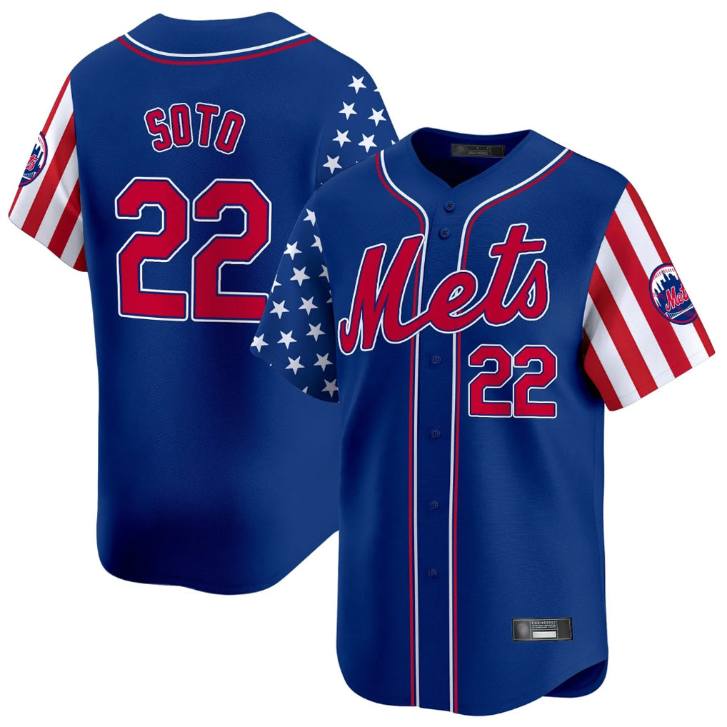 Odoa NY.Mets #22 Juan Soto Player Royal 2025 Independence Day Vapor Premier Limited  Stitched Jerseys