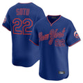 Odoa NY.Mets #22 Juan Soto Player Royal T-shirt Home Limited Elite Stitched Jerseys