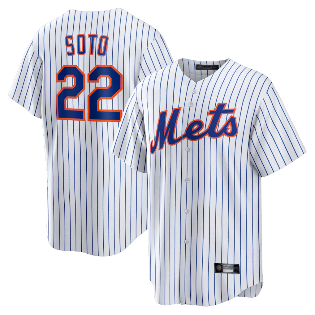 Odoa NY.Mets #22 Juan Soto Player White Home Game Stitched Jerseys