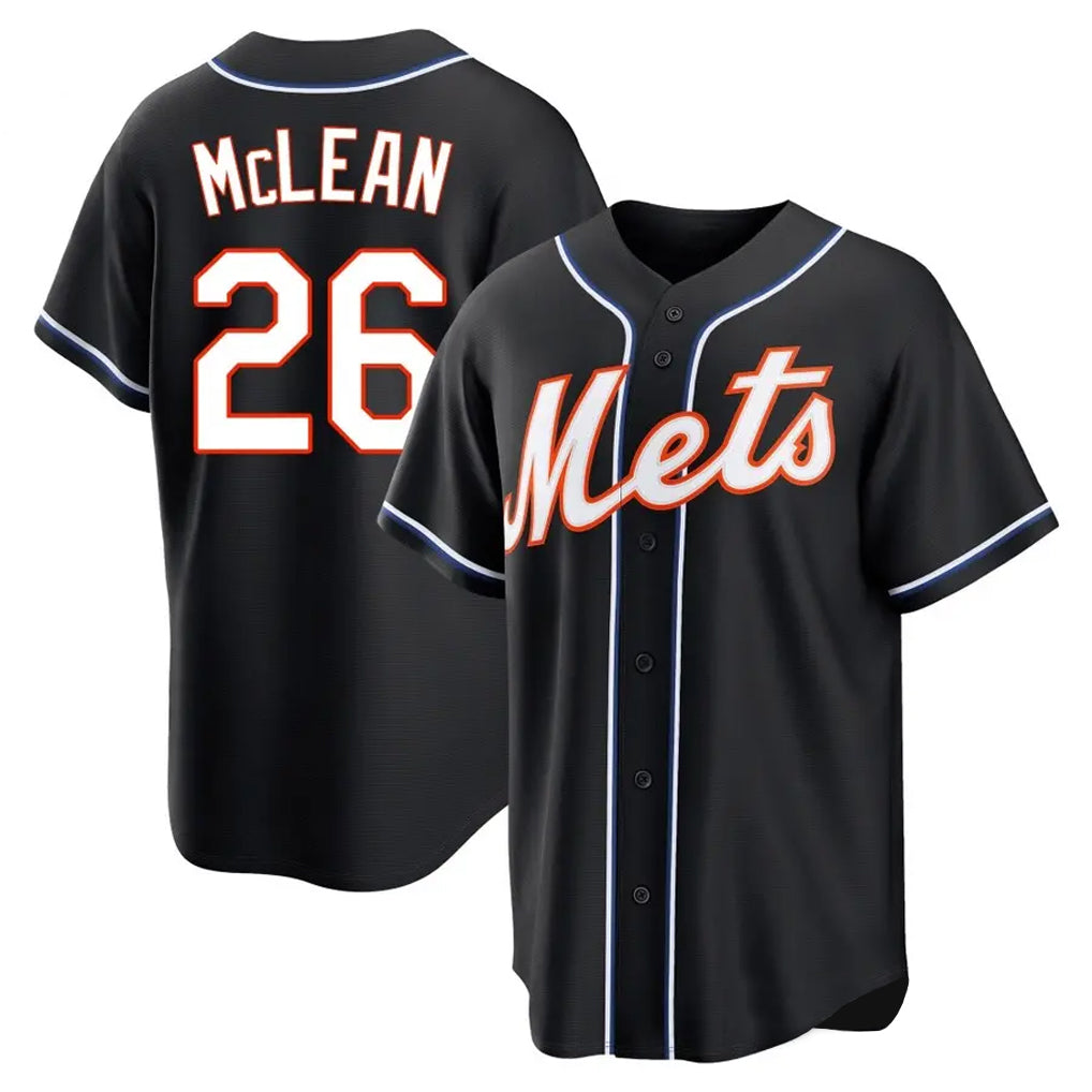 Odoa NY.Mets #26 Nolan McLean Player Black Fashion Out Game Stitched Jerseys