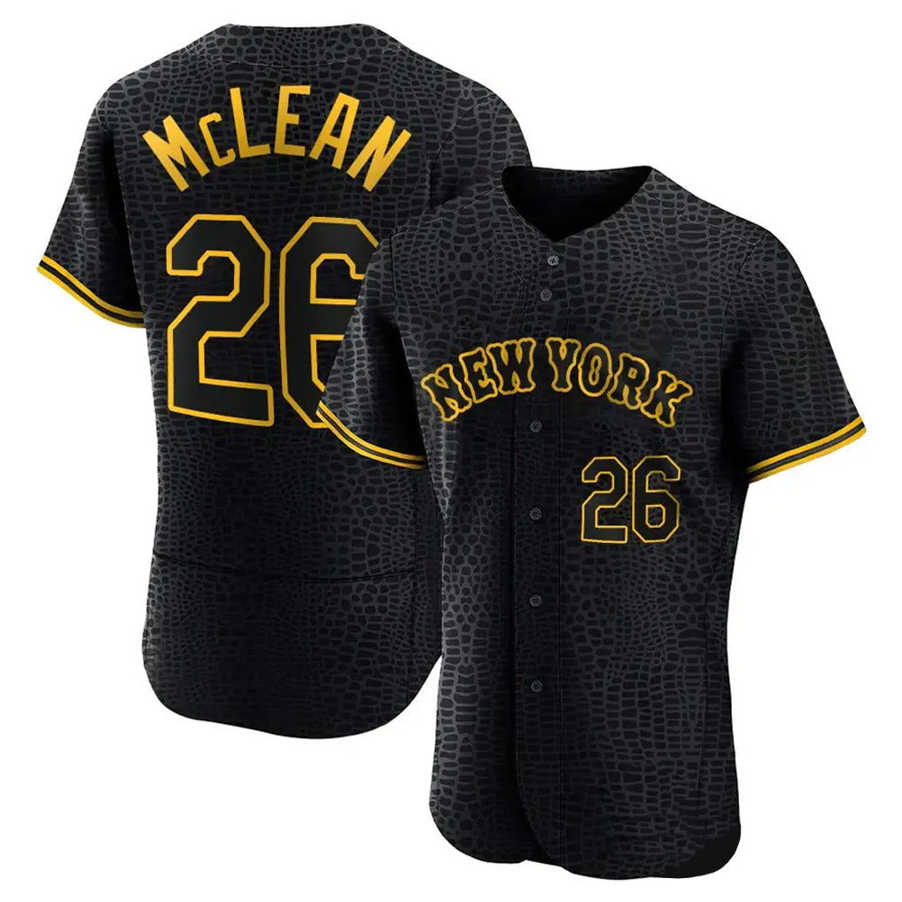 Odoa NY.Mets #26 Nolan McLean Player Black Snake Skin City Home Game Stitched Jerseys