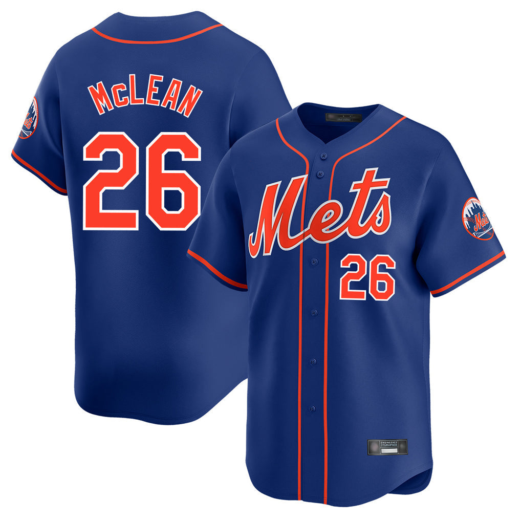 Odoa NY.Mets #26 Nolan McLean Player Royal Home Limited Stitched Jerseys