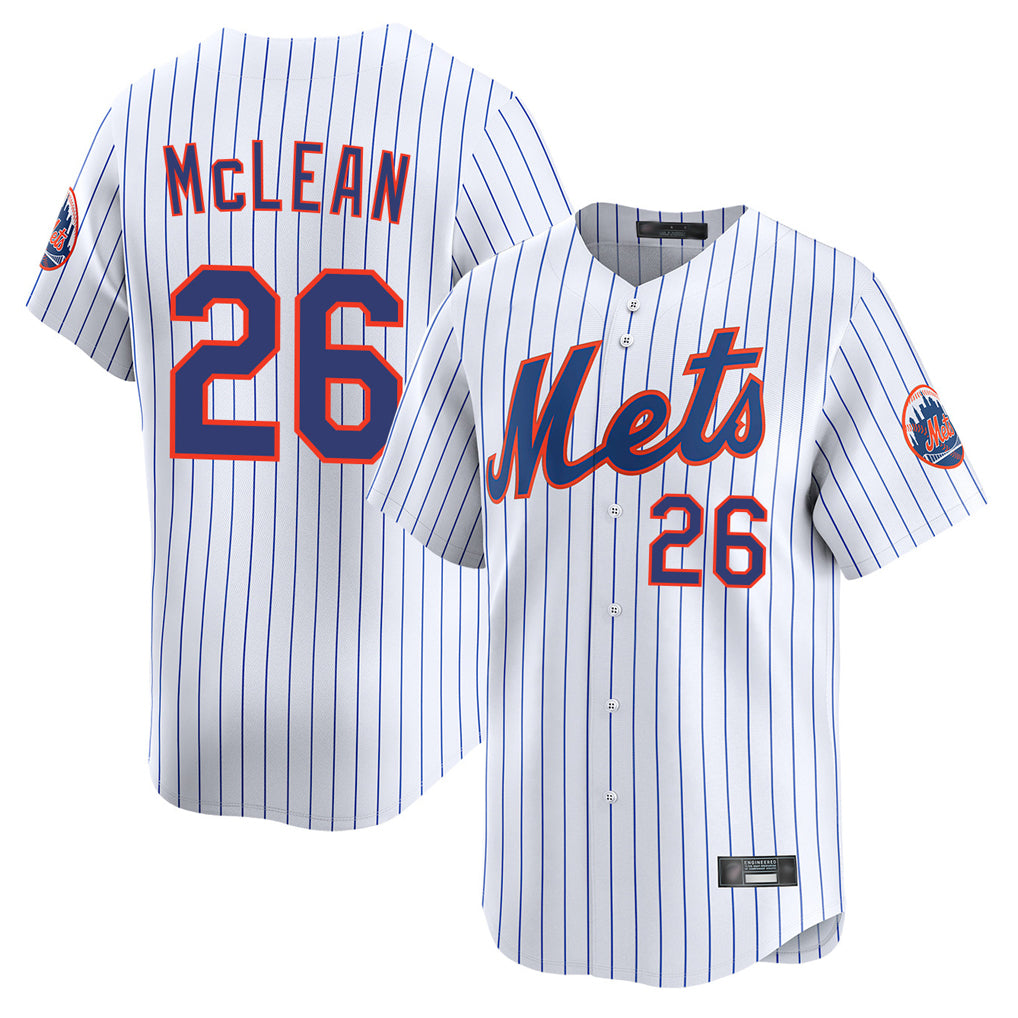 Odoa NY.Mets #26 Nolan McLean Player White Home Replica Stitched Jerseys