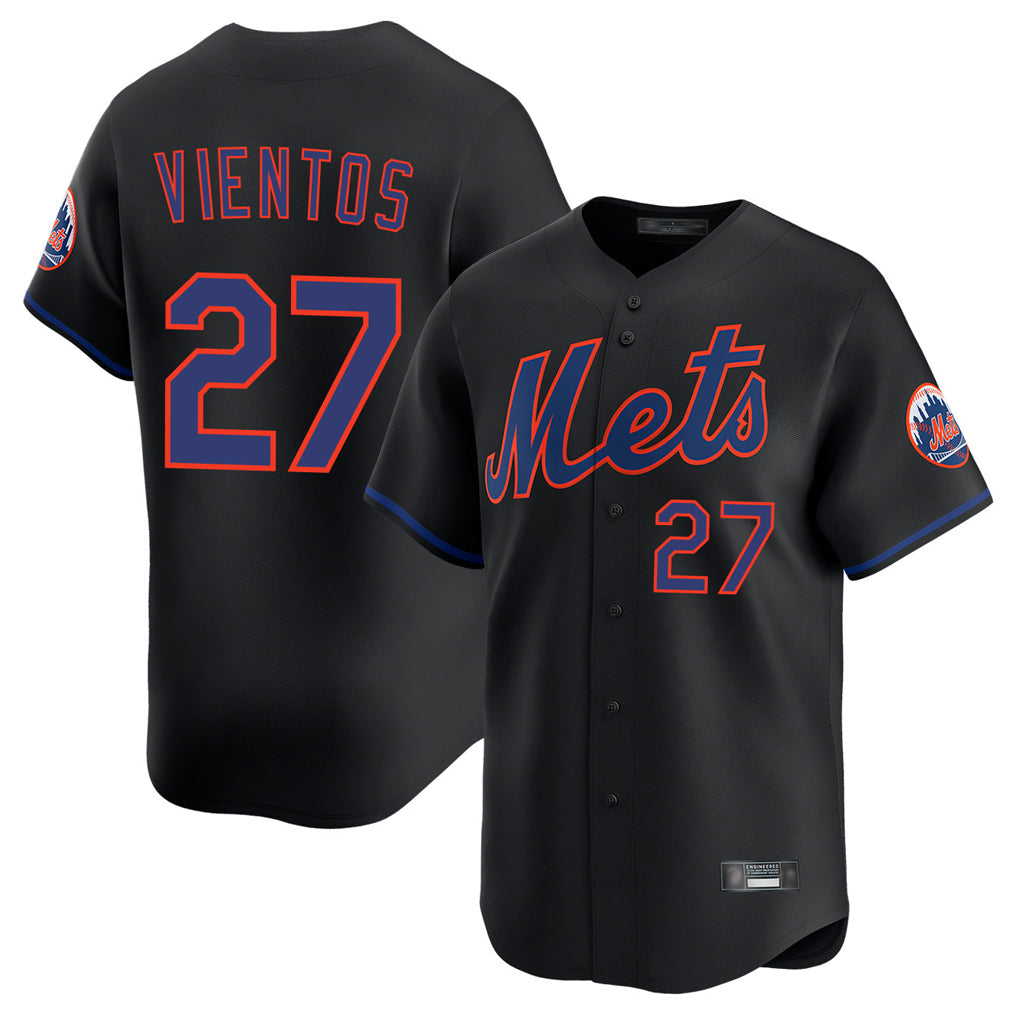Odoa NY.Mets #27 Mark Vientos Player Black Alternate Home Limited Stitched Jerseys