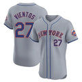 Odoa NY.Mets #27 Mark Vientos Player Gray Road Limited Elite Home Stitched Jerseys