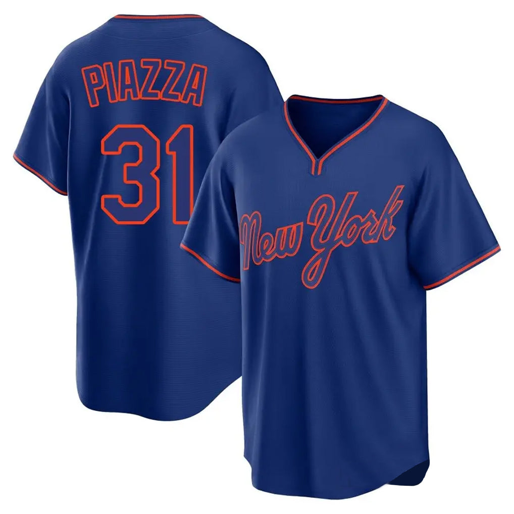 Odoa NY.Mets #31 Mike Piazza Player Royal T-shirt Home Game Stitched Jerseys