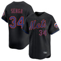 Odoa NY.Mets #34 Kodai Senga Player Black Alternate Home Limited Stitched Jerseys