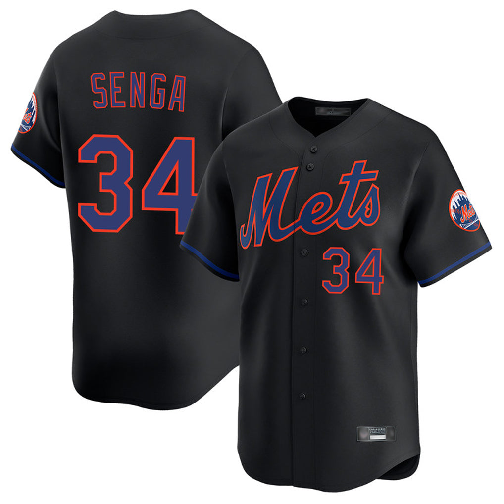 Odoa NY.Mets #34 Kodai Senga Player Black Alternate Home Limited Stitched Jerseys