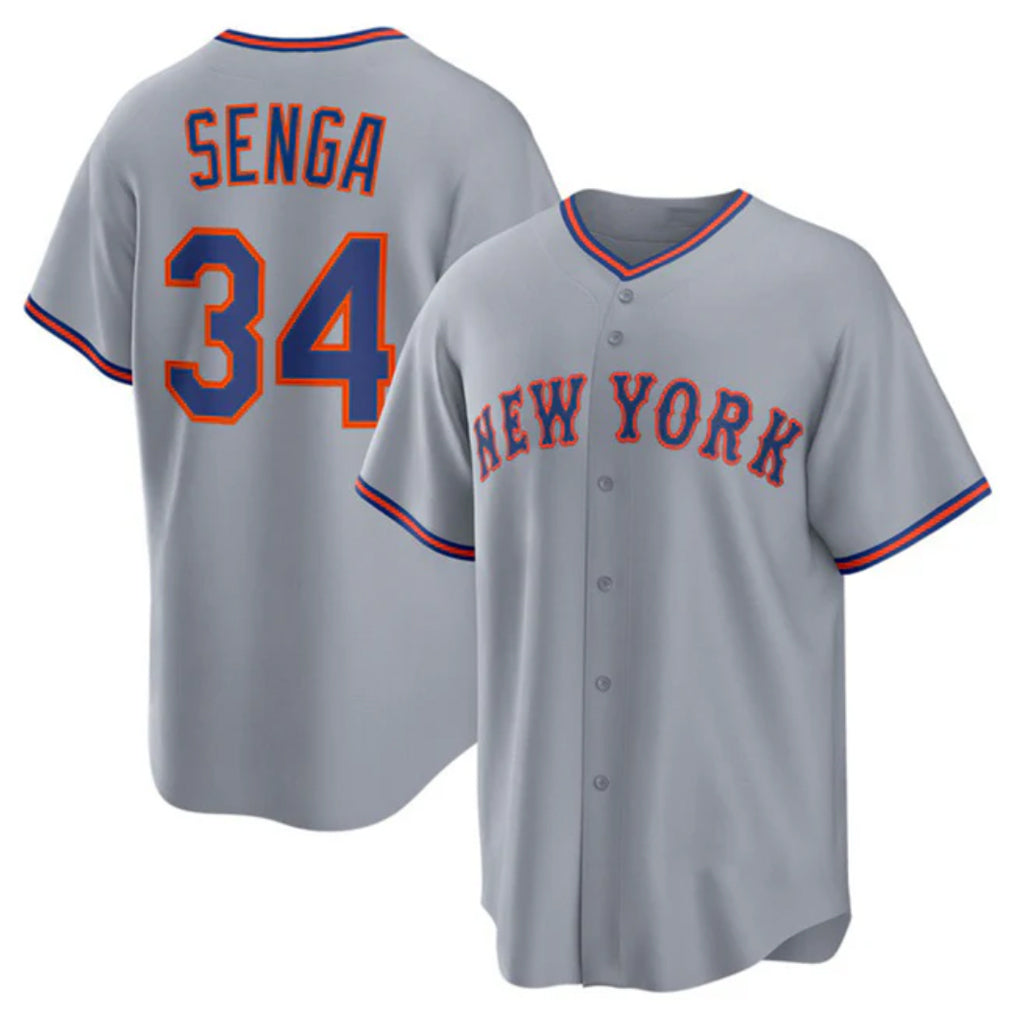 Odoa NY.Mets #34 Kodai Senga Player Gray Road Home Game Stitched Jerseys