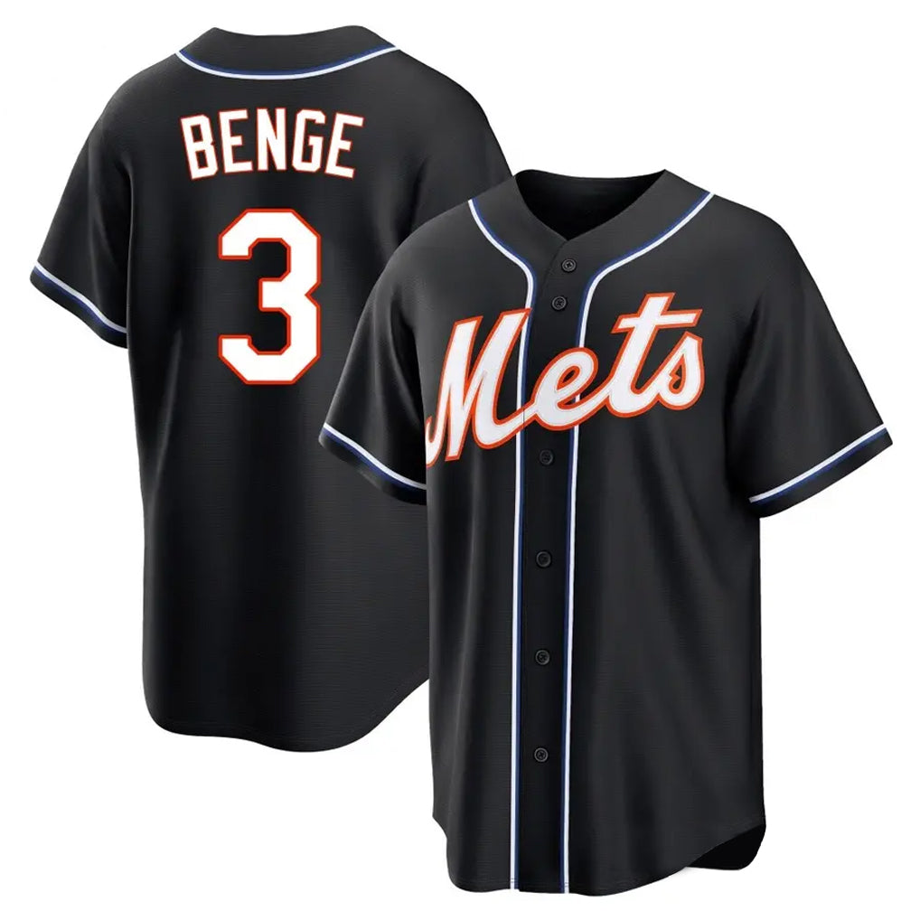 Odoa NY.Mets #3 Carson Benge Player Black Fashion Out Game Stitched Jerseys
