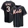 Odoa NY.Mets #3 Carson Benge Player Black Fashion Out Game Stitched Jerseys
