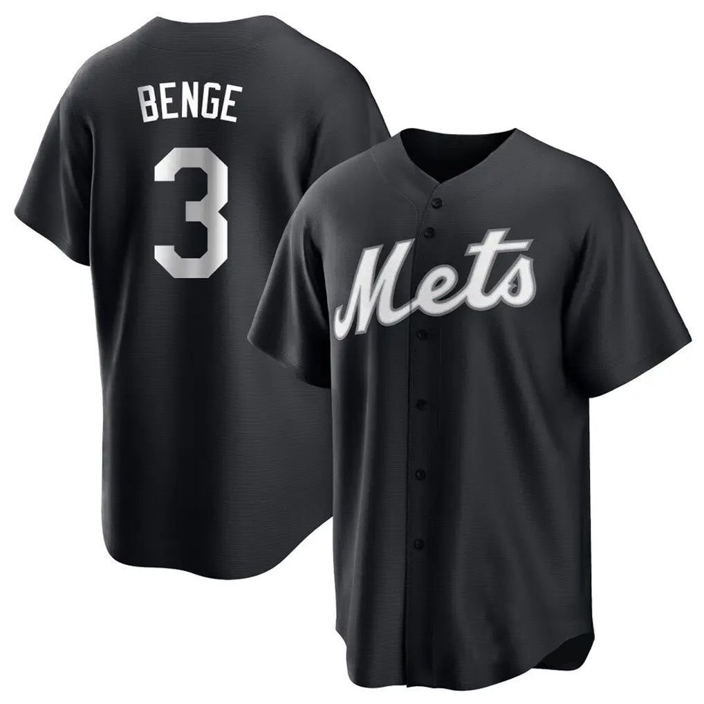 Odoa NY.Mets #3 Carson Benge Player Black Home Game Stitched Jerseys